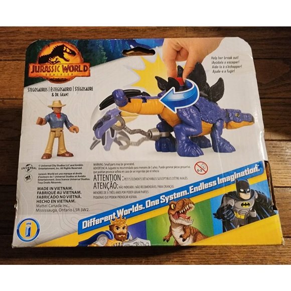 Fisher Price Imaginext Jurassic World Dominion Stegosaurus Dr Grant Interactive - Picture 2 of 5